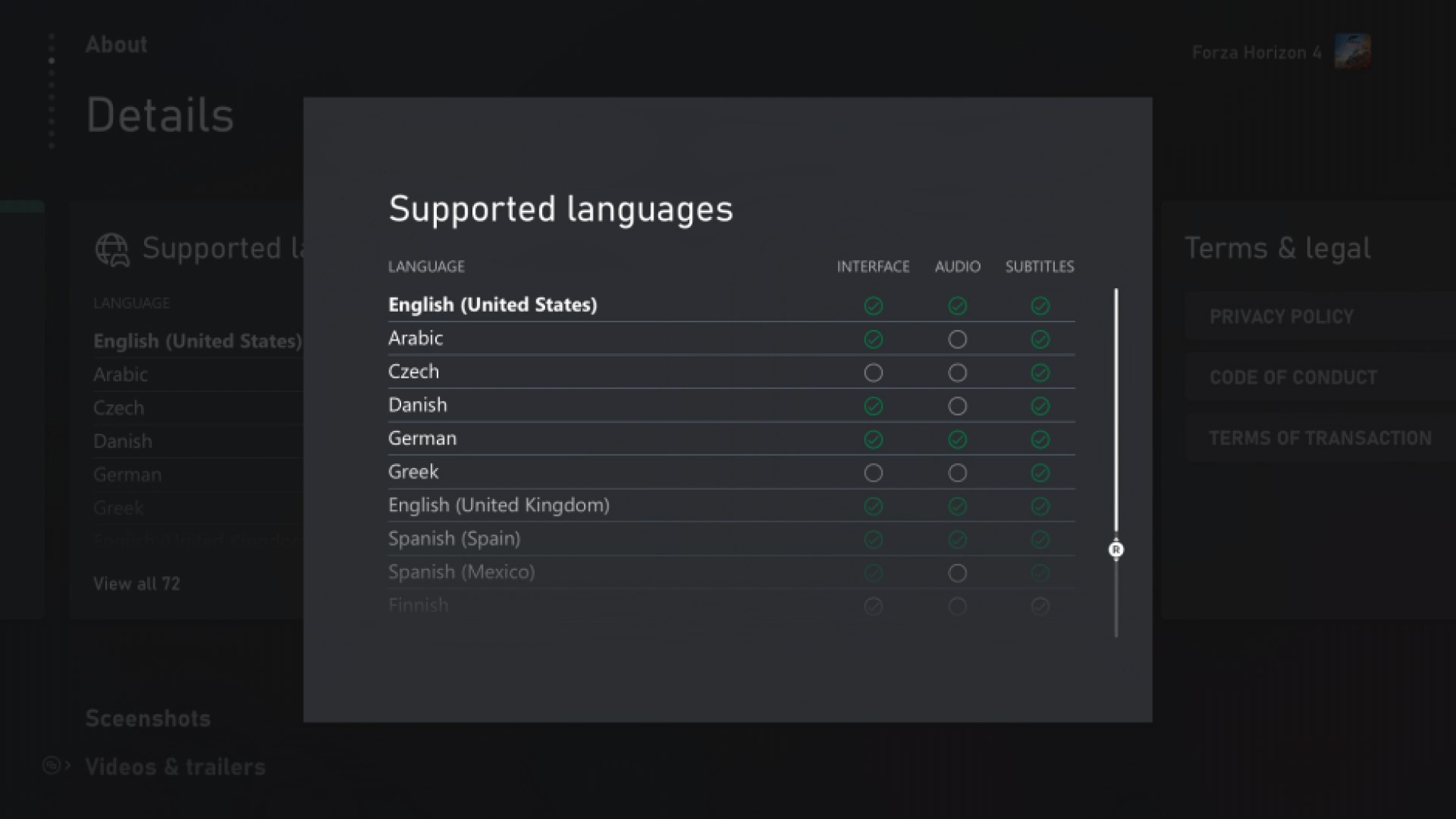Languages ​​supported by Xbox